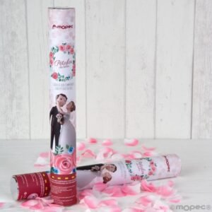 Cañón confeti pétalos rosa Pop&Fun caricia 38cm