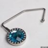 Cuelga bolsos metálico cristal azul diamantes