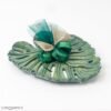 Plato resina hoja tropical 3 bombones 15x18cm