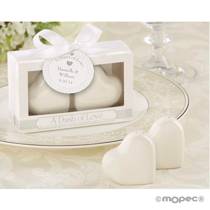 Set salero y pimentero Corazón en caja regalo