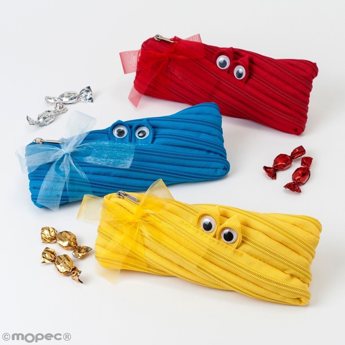 Plumier con cremallera monstruo Pack 3